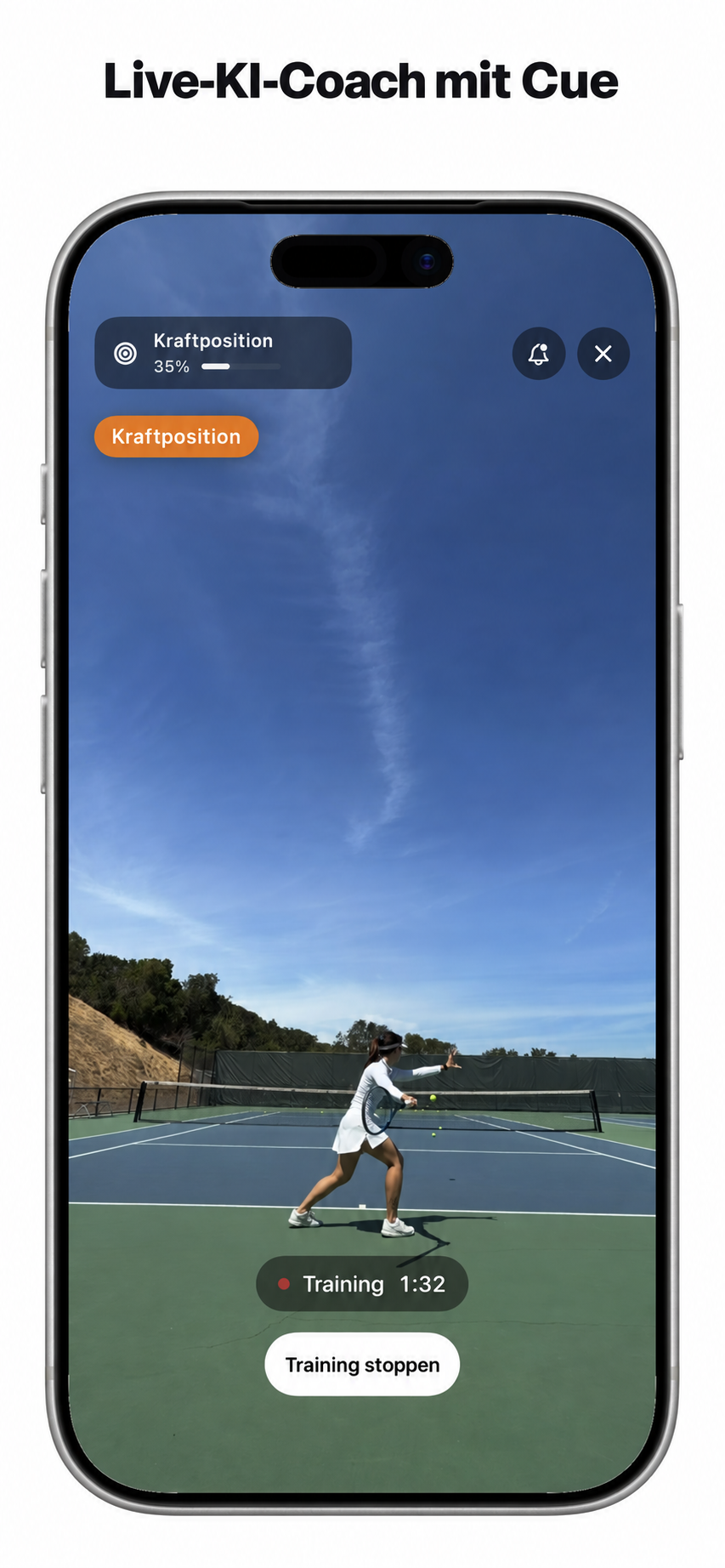 Live Cue-Coaching beim Tennistraining